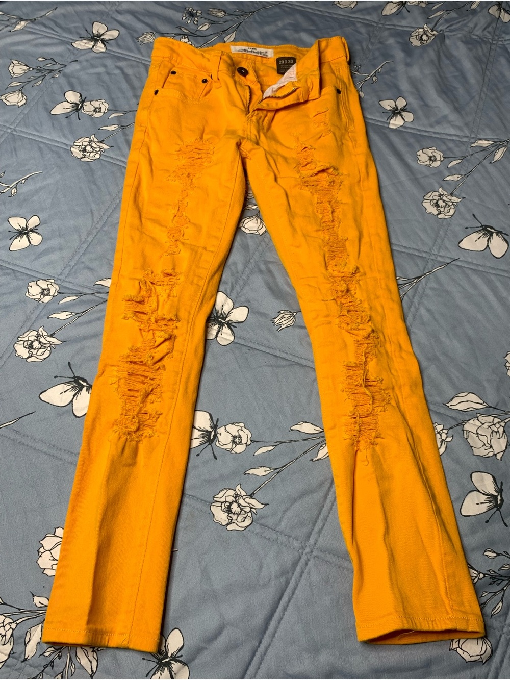 29 X 30 Distressed Orange Jeans/Pants